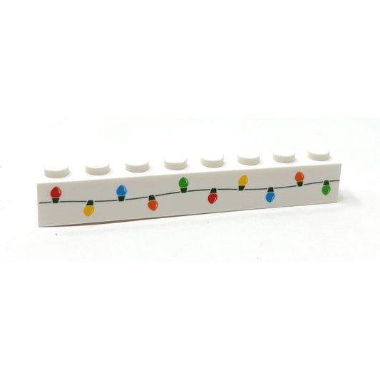 Custom Printed LEGO Brick 1x8 Christmas Lights for Builders - ToylandEU