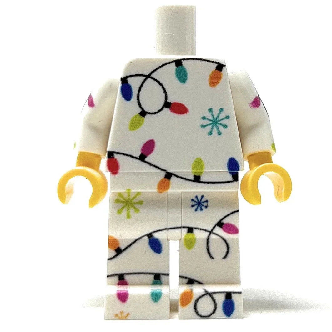 Christmas Lights PJs Minifig Body made using LEGO parts - B3 Customs - ToylandEU