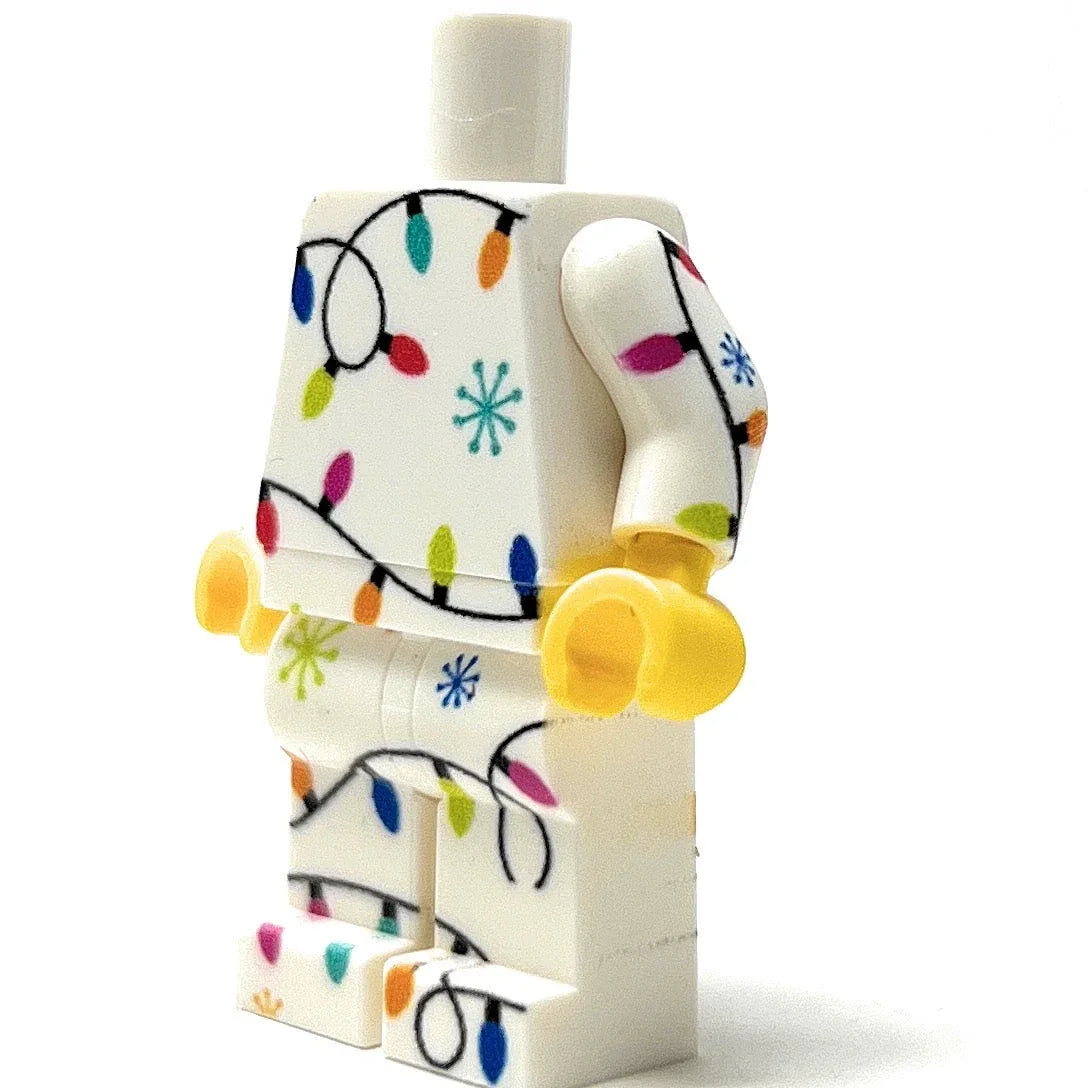 Christmas Lights PJs Minifig Body made using LEGO parts - B3 Customs - ToylandEU
