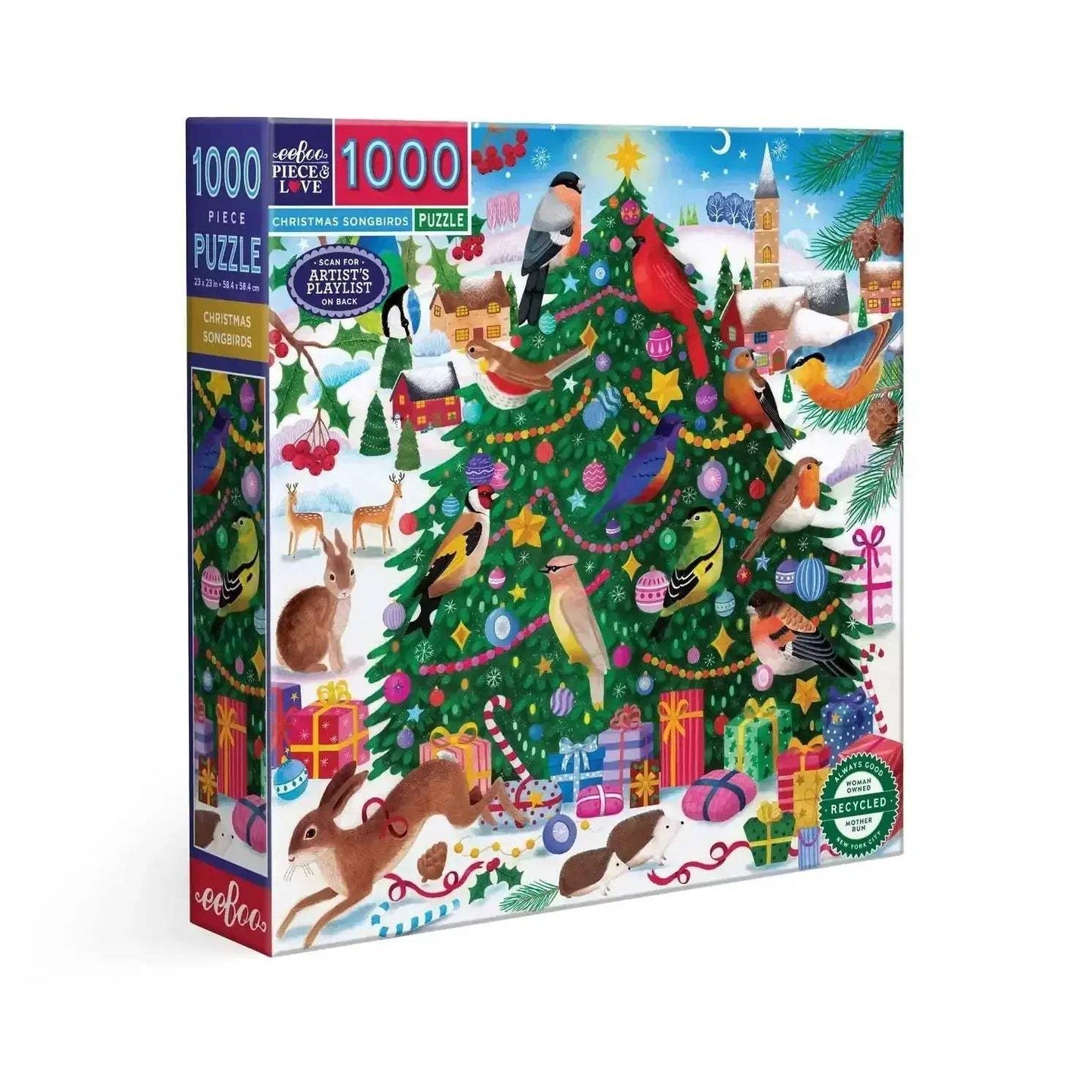 Christmas Songbirds 1000 Piece Jigsaw Puzzle Recycled Materials - ToylandEU