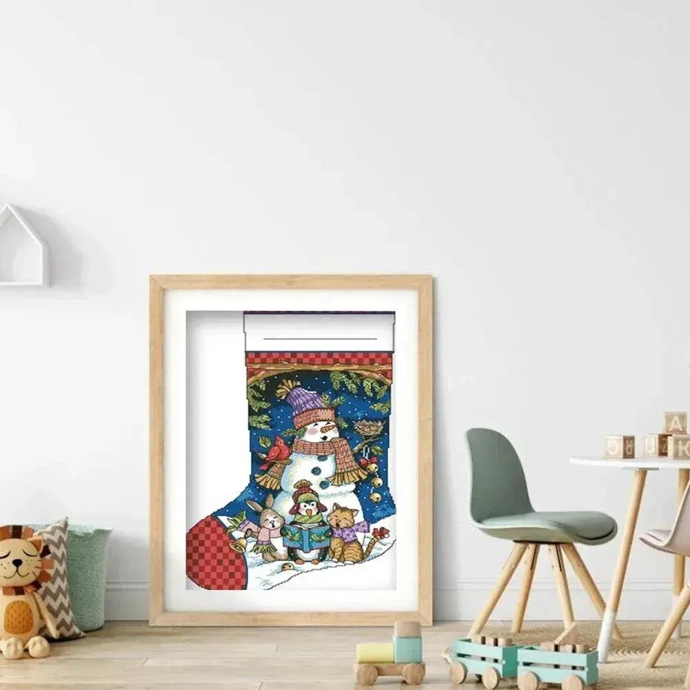  Christmas Themed DIY Cross Stitch Partial Embroidery Kit for Stamped Stocking Decoration -  ToylandEU™