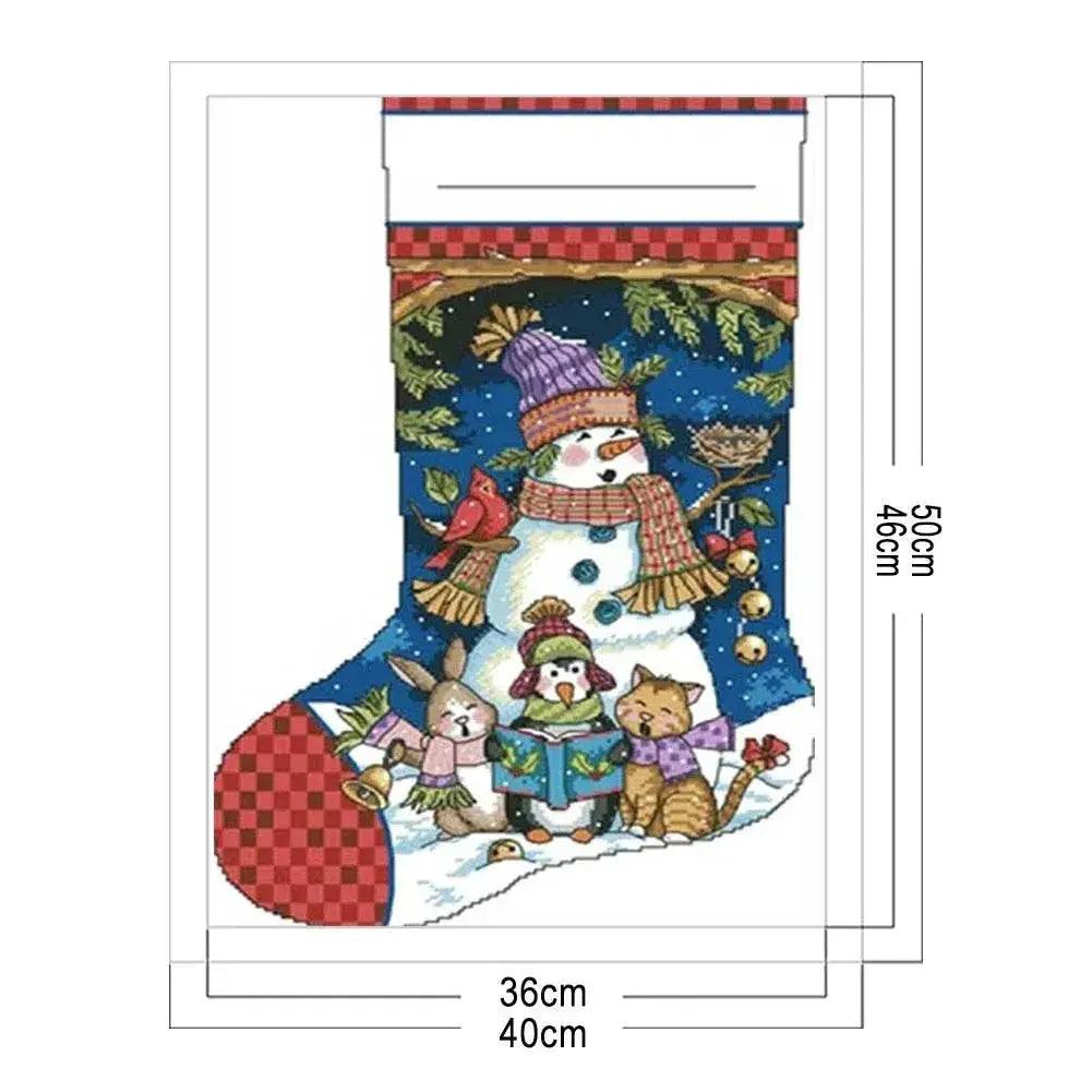  Christmas Themed DIY Cross Stitch Partial Embroidery Kit for Stamped Stocking Decoration -  ToylandEU™