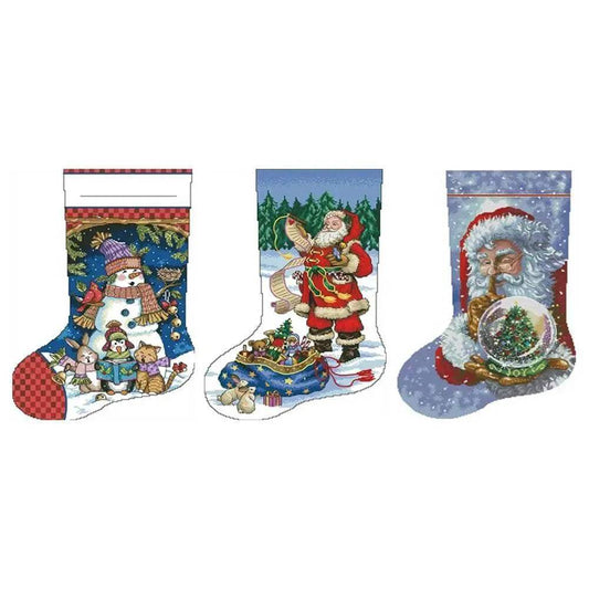  Christmas Themed DIY Cross Stitch Partial Embroidery Kit for Stamped Stocking Decoration -  ToylandEU™