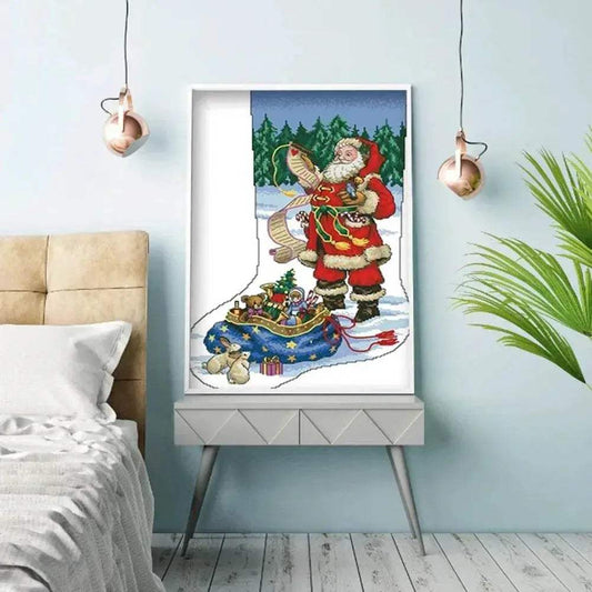  Christmas Themed DIY Cross Stitch Partial Embroidery Kit for Stamped Stocking Decoration -  ToylandEU™
