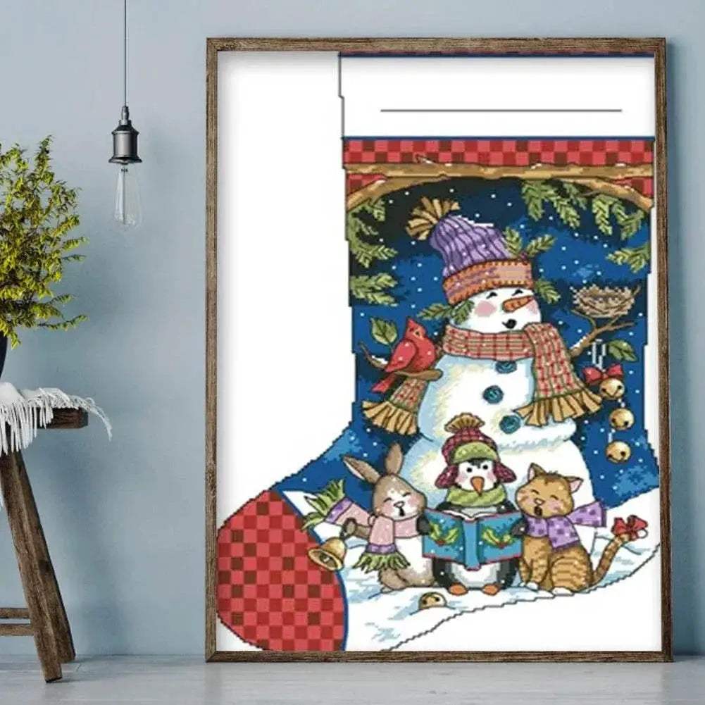  Christmas Themed DIY Cross Stitch Partial Embroidery Kit for Stamped Stocking Decoration -  ToylandEU™