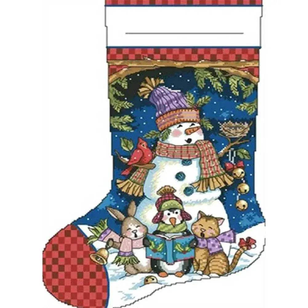  Christmas Themed DIY Cross Stitch Partial Embroidery Kit for Stamped Stocking Decoration -  ToylandEU™