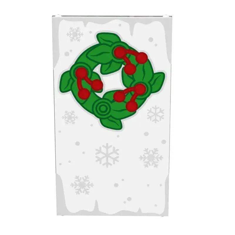 LEGO Window Panel Christmas Wreath Custom Printed For Winter Village - ToylandEU