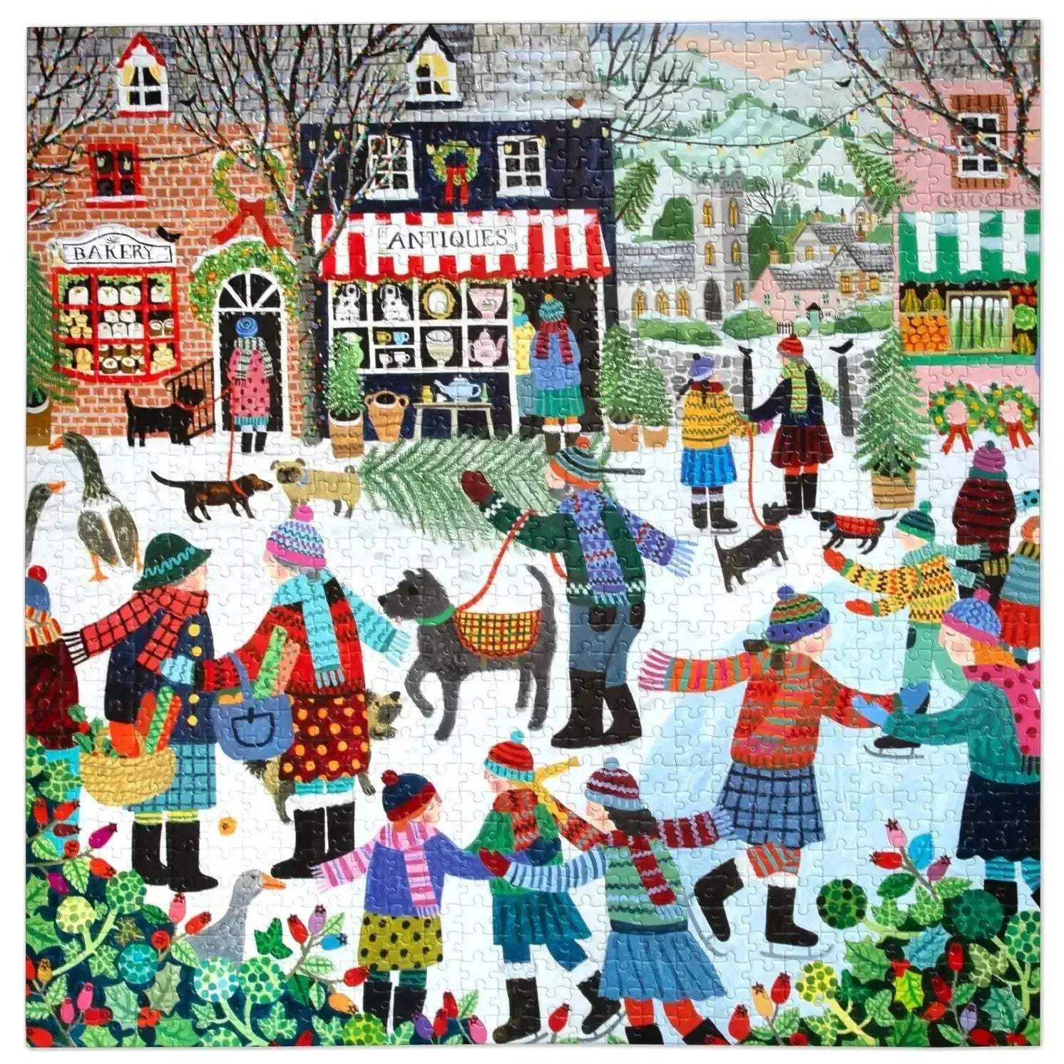 Christmas In The Square 1000-Piece Jigsaw Puzzle With Full-Color Insert - ToylandEU