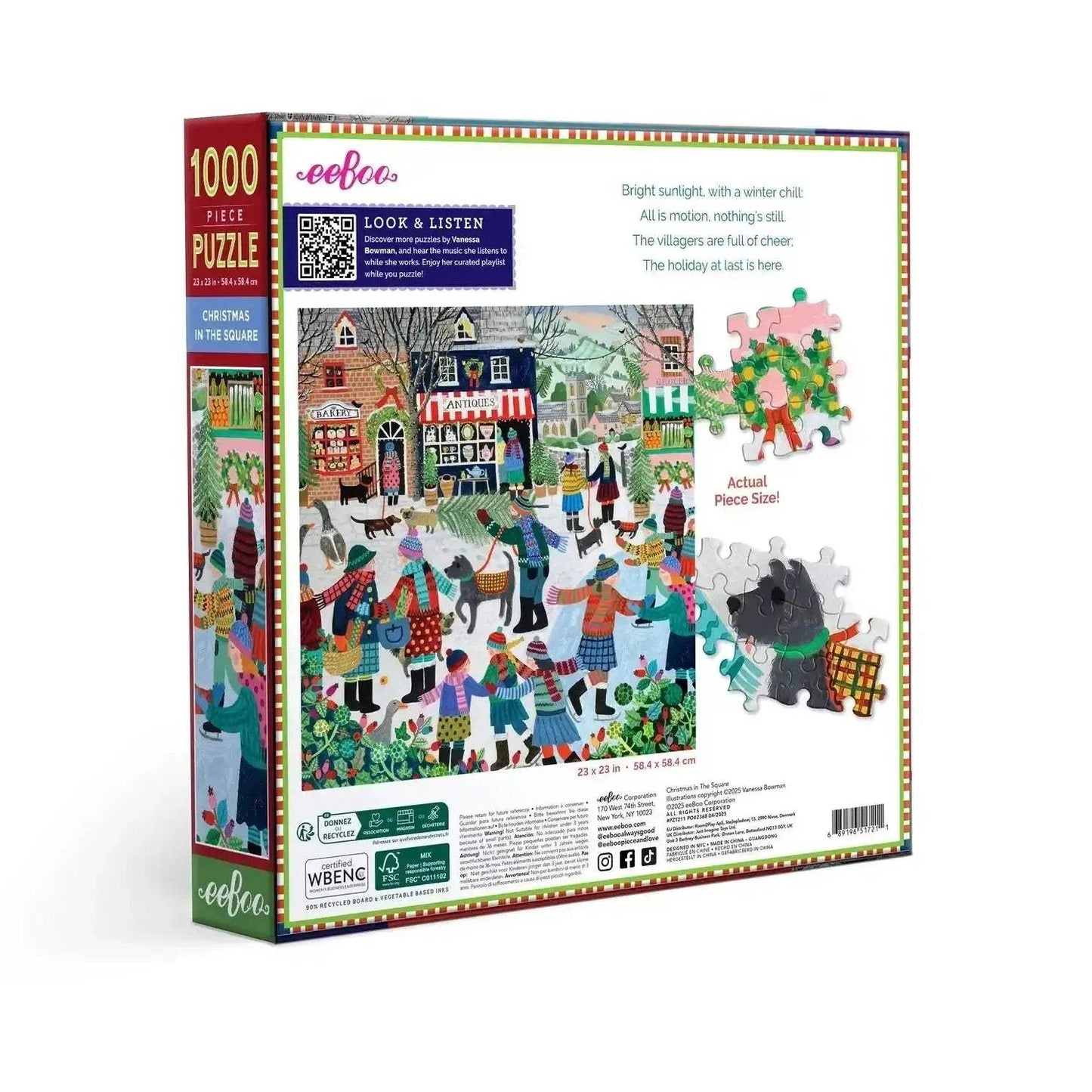 Christmas In The Square 1000-Piece Jigsaw Puzzle With Full-Color Insert - ToylandEU