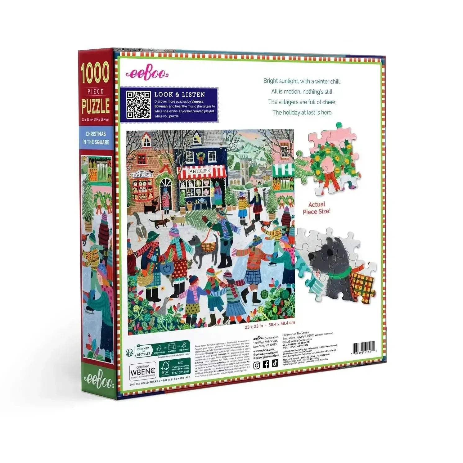 Christmas In The Square 1000-Piece Jigsaw Puzzle With Full-Color Insert - ToylandEU
