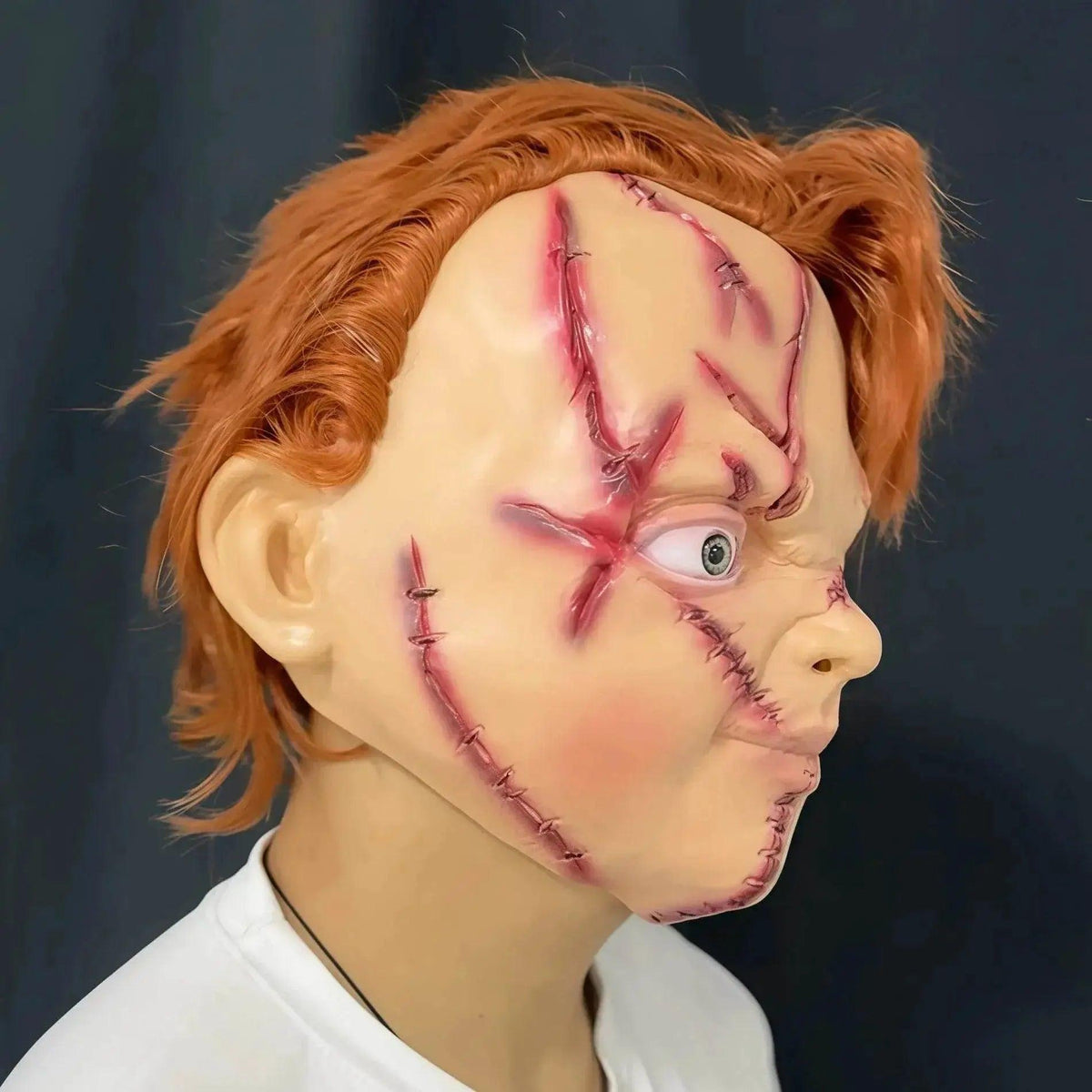  Scary Chucky Mask Horror Doll Latex Full Head Halloween Costume Creepy Killer Face Cosplay Prop Adults Head Cover Party Decor -  ToylandEU™