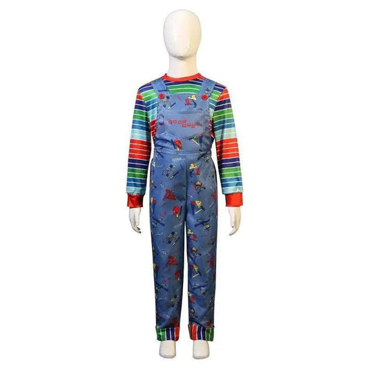  Chucky-Inspired Kids Halloween Costume with Striped Pants & Mask -  ToylandEU™