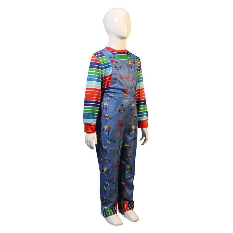 Chucky-Inspired Kids Halloween Costume with Striped Pants & Mask - ToylandEU