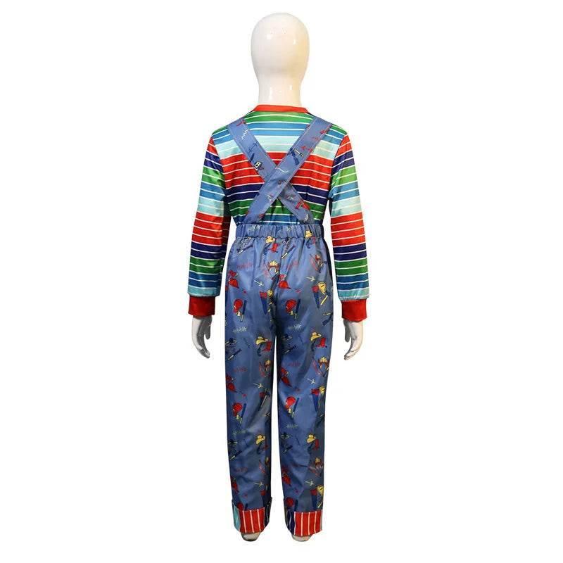 Chucky-Inspired Kids Halloween Costume with Striped Pants & Mask - ToylandEU