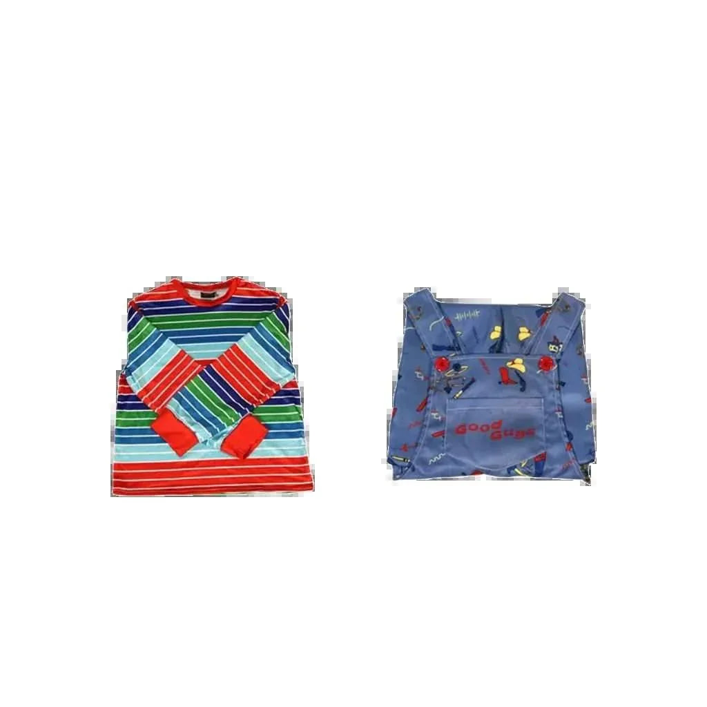 Chucky-Inspired Kids Halloween Costume with Striped Pants & Mask - ToylandEU