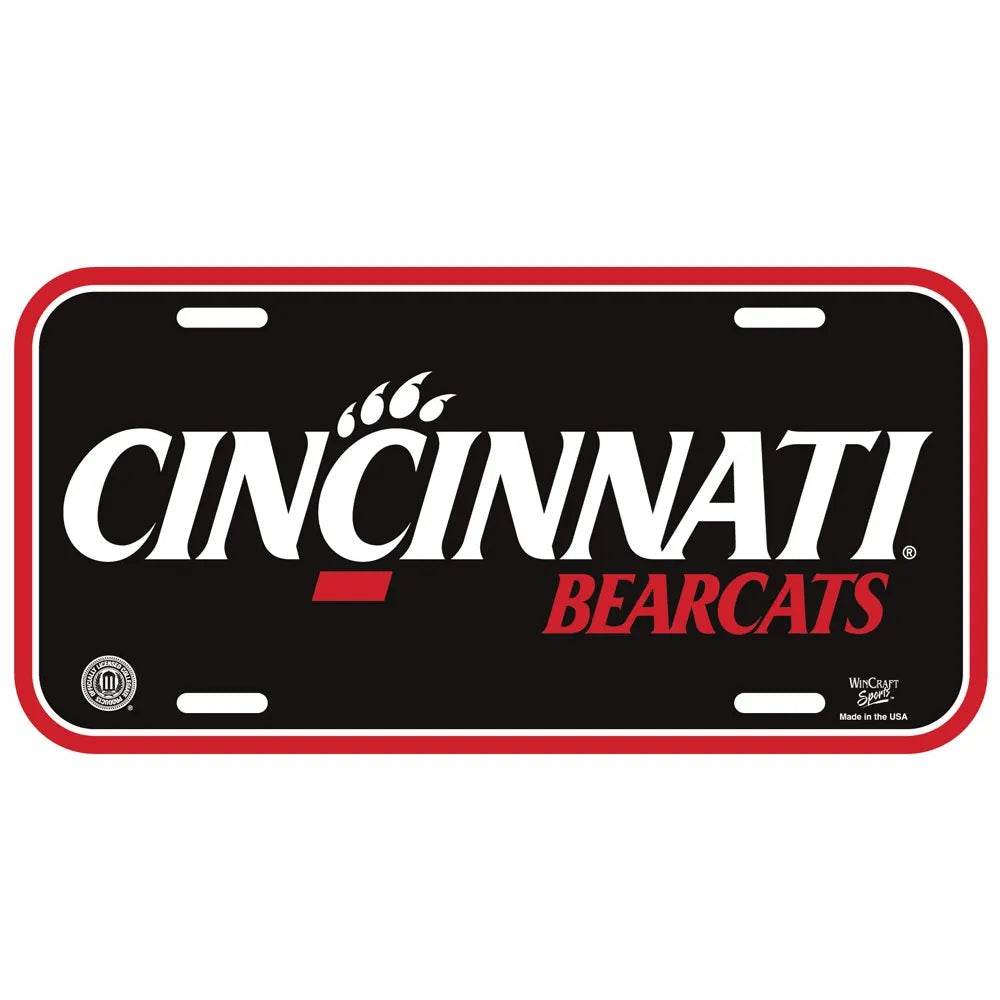 Cincinnati Bearcats Official License Plate Plastic 6x12 - ToylandEU