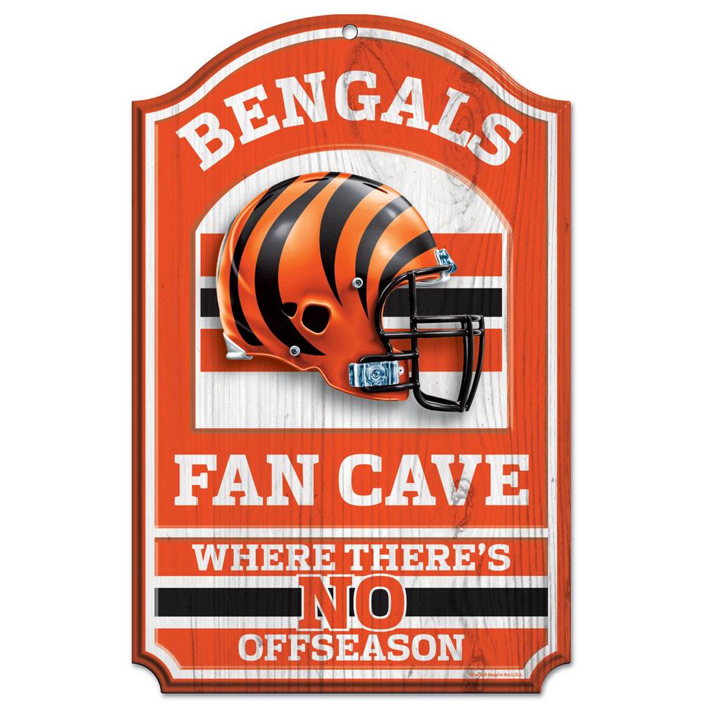 Cincinnati Bengals 11x17 Wood Fan Cave Sign Wall Decor - ToylandEU