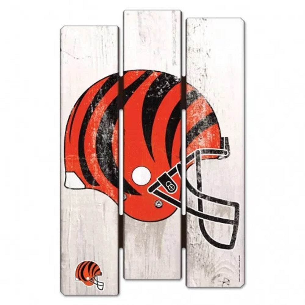 Cincinnati Bengals 11x17 Wood Fence Sign Retro White Washed - ToylandEU