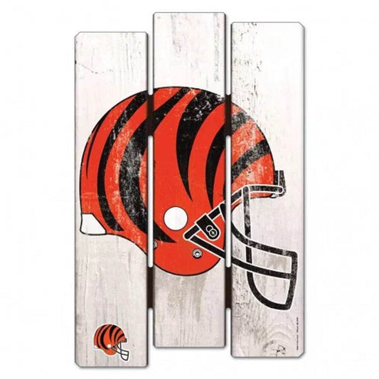 Cincinnati Bengals 11x17 Wood Fence Sign Retro White Washed - ToylandEU