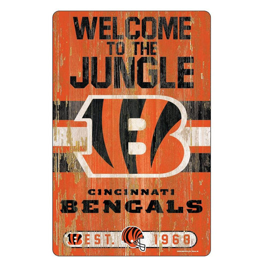 Cincinnati Bengals 11x17 Wood Sign Slogan Design Wincraft - ToylandEU