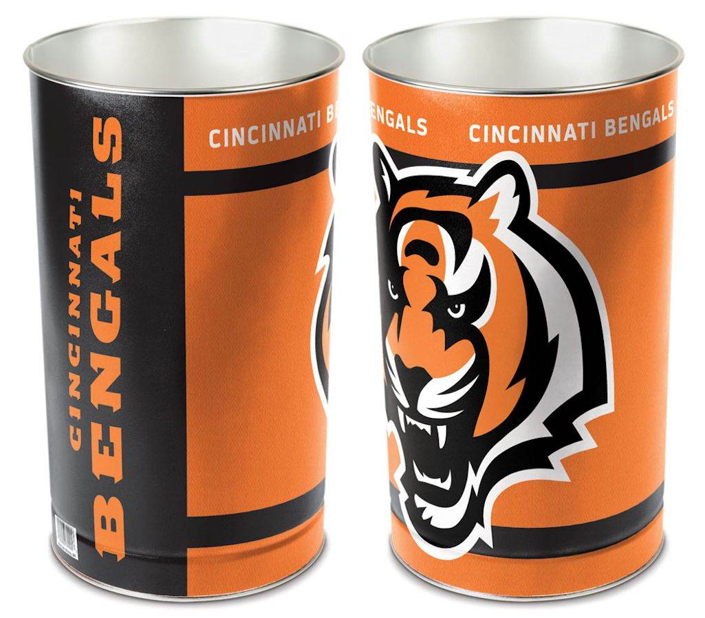 Cincinnati Bengals 15 Inch Metal Wastebasket Team Decor - ToylandEU