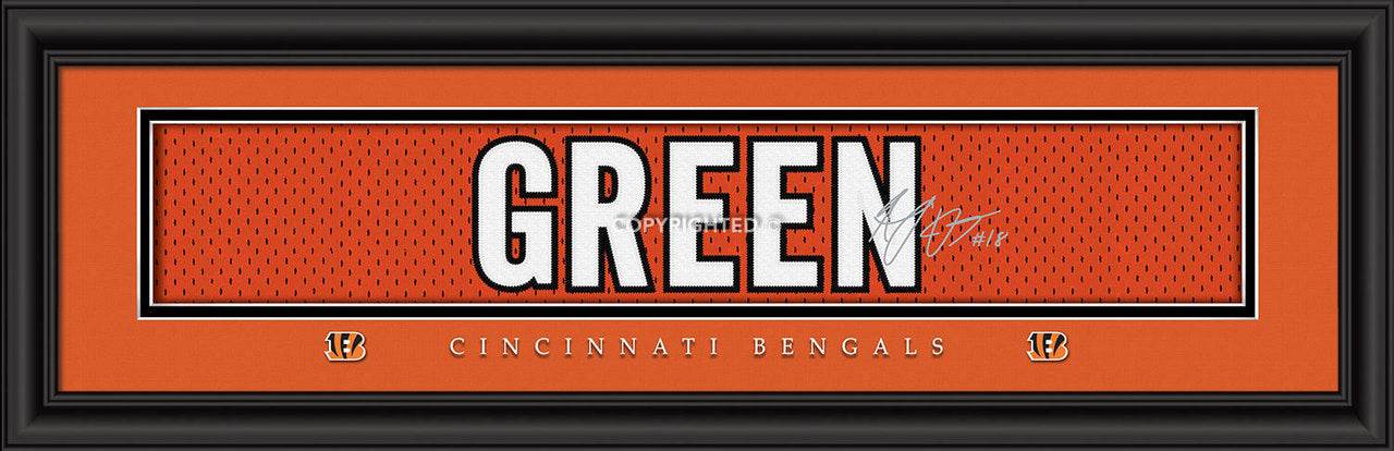Cincinnati Bengals AJ Green Print Framed 8x24 Jersey Style - ToylandEU