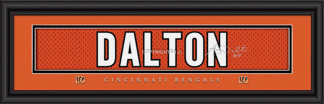 Cincinnati Bengals Andy Dalton Print Signature 8x24 Framed - ToylandEU