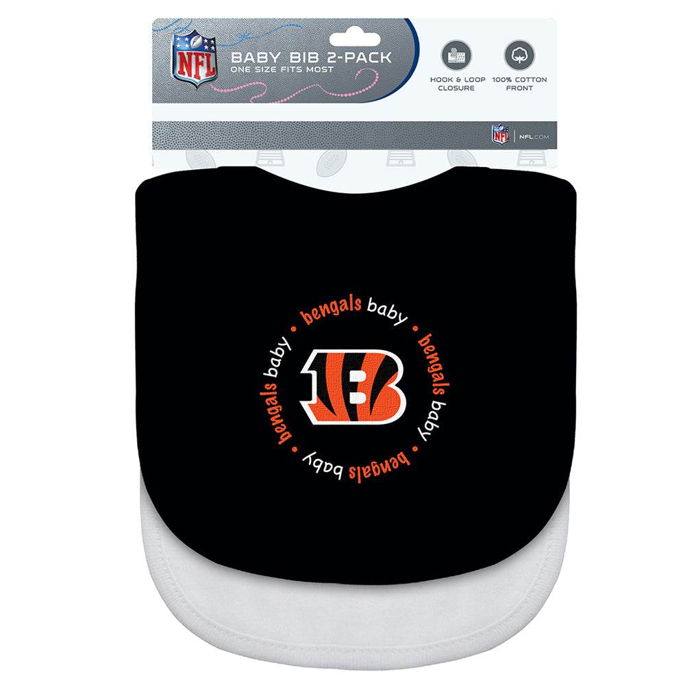 Cincinnati Bengals Baby Bibs 2 Pack Embroidered Logo - ToylandEU