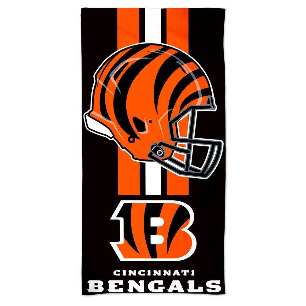 Cincinnati Bengals Beach Towel 30x60 Velour Front Cotton - ToylandEU