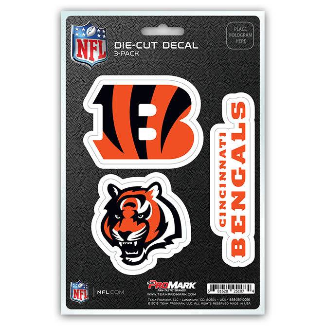 Cincinnati Bengals Die Cut Decals 3 Pack Premium Vinyl - ToylandEU