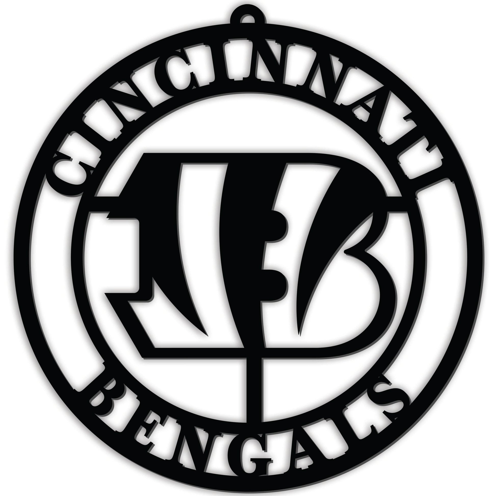 Cincinnati Bengals Door Hanger Sign 16 Inch Black PVC - ToylandEU