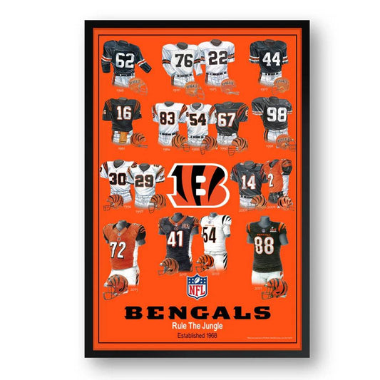 Cincinnati Bengals Framed Print 10x13 Uniform Heritage - ToylandEU