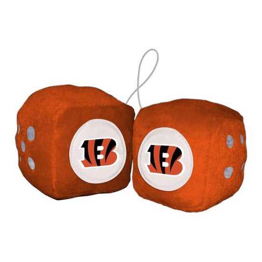 Cincinnati Bengals Fuzzy Dice With Embroidered Patch Logo - ToylandEU