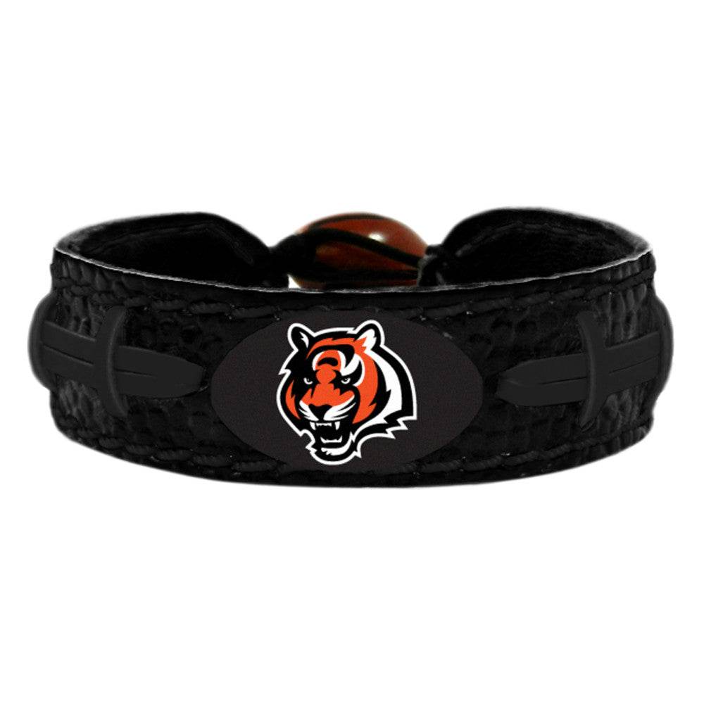 Cincinnati Bengals Leather Bracelet Black Ceramic Bead - ToylandEU