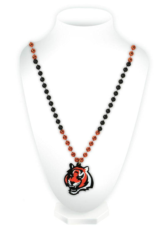 Cincinnati Bengals Mardi Gras Beads With Medallion Necklace - ToylandEU