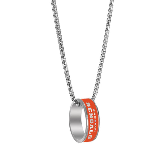 Cincinnati Bengals Necklace Pendant Silver Jewelry for Fans - ToylandEU