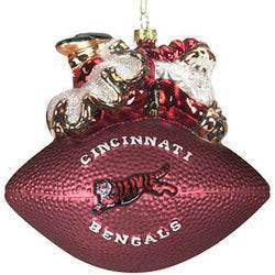 Cincinnati Bengals Ornament Glass Football Five And A Half - ToylandEU