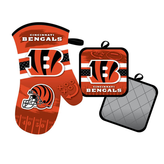 Cincinnati Bengals Oven Mitt And Pot Holder Set Official - ToylandEU