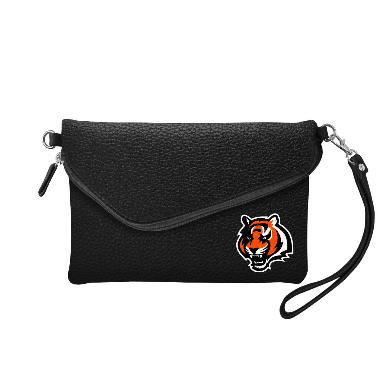 Cincinnati Bengals Pebble Fold Over Crossbody Purse Black - ToylandEU