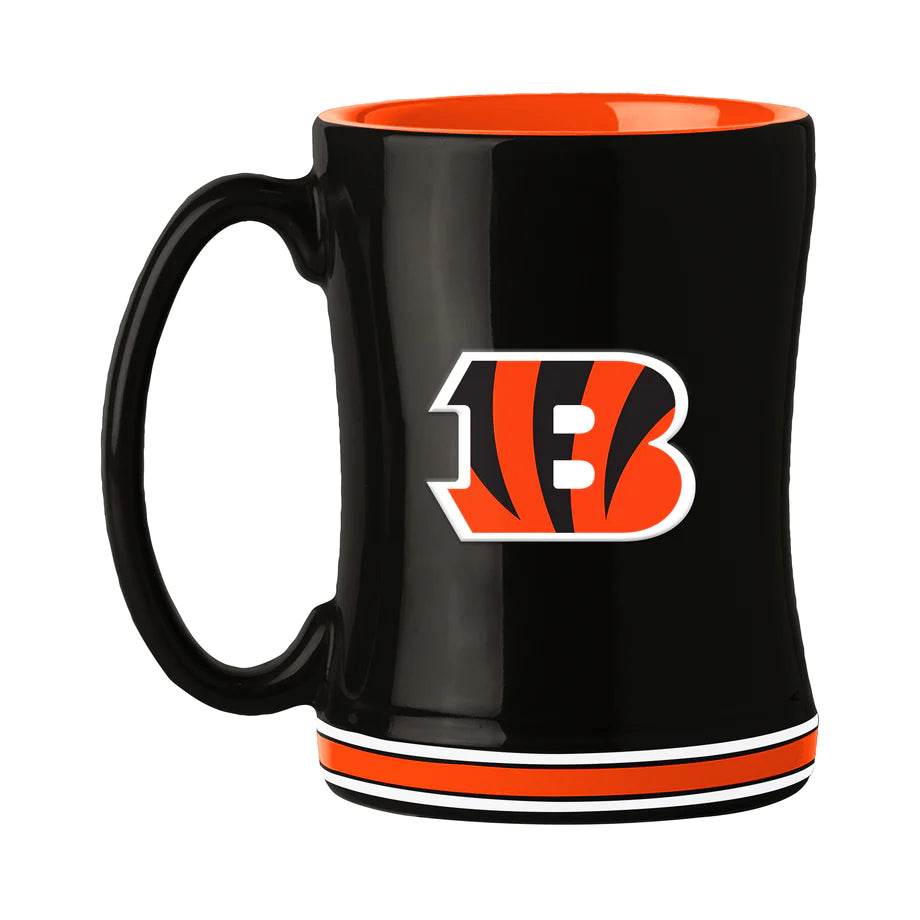 Cincinnati Bengals Sculpted Relief Mug 14 Oz Team Color - ToylandEU