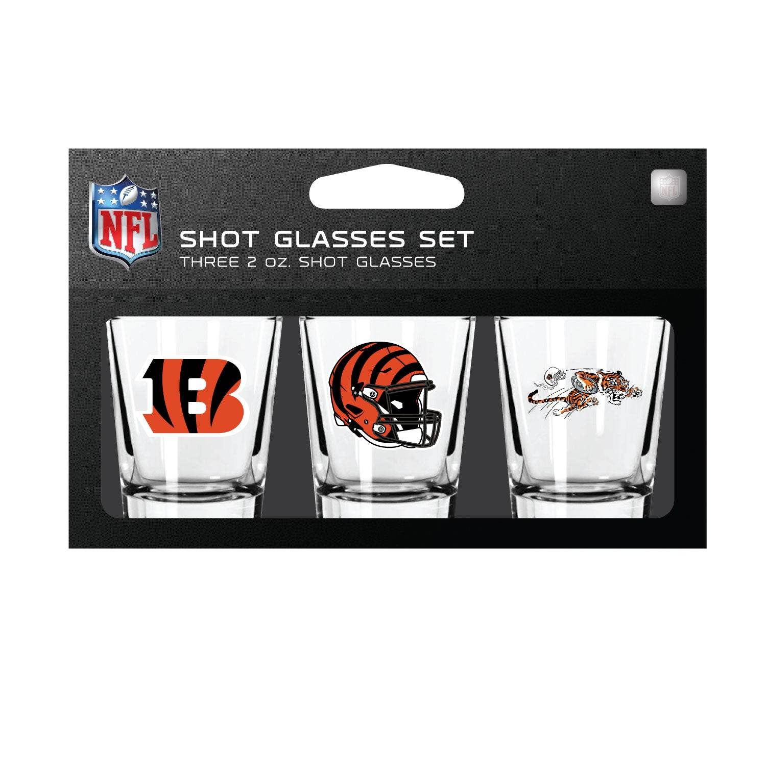 Cincinnati Bengals Shot Glass Set 3 Pack Dishwasher Safe - ToylandEU