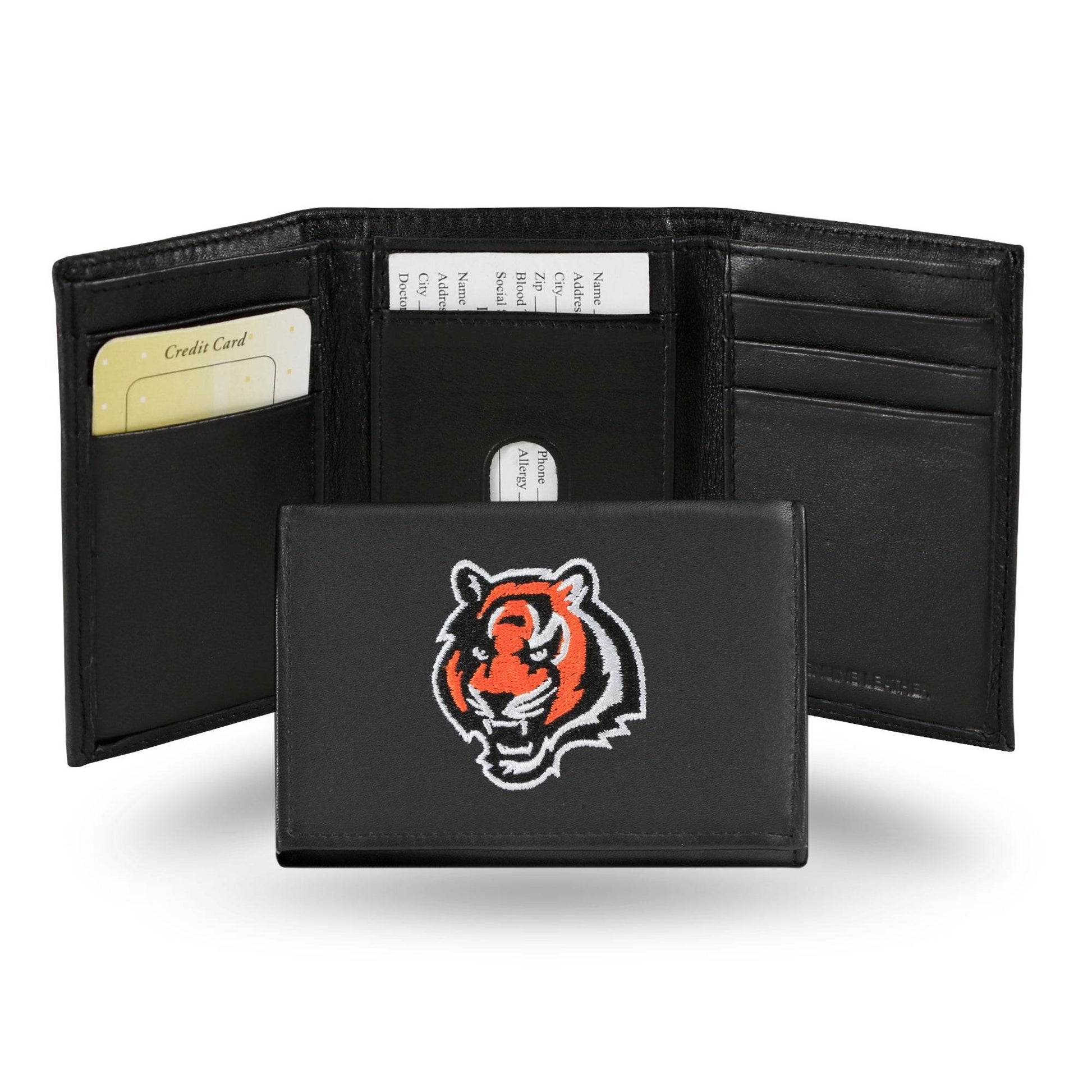 Cincinnati Bengals Wallet Trifold Leather Embroidered - ToylandEU