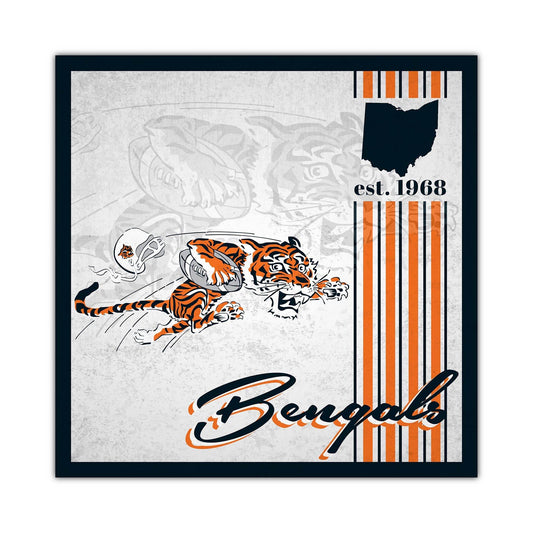 Cincinnati Bengals Wood Sign 10x10 Album Design Decor - ToylandEU