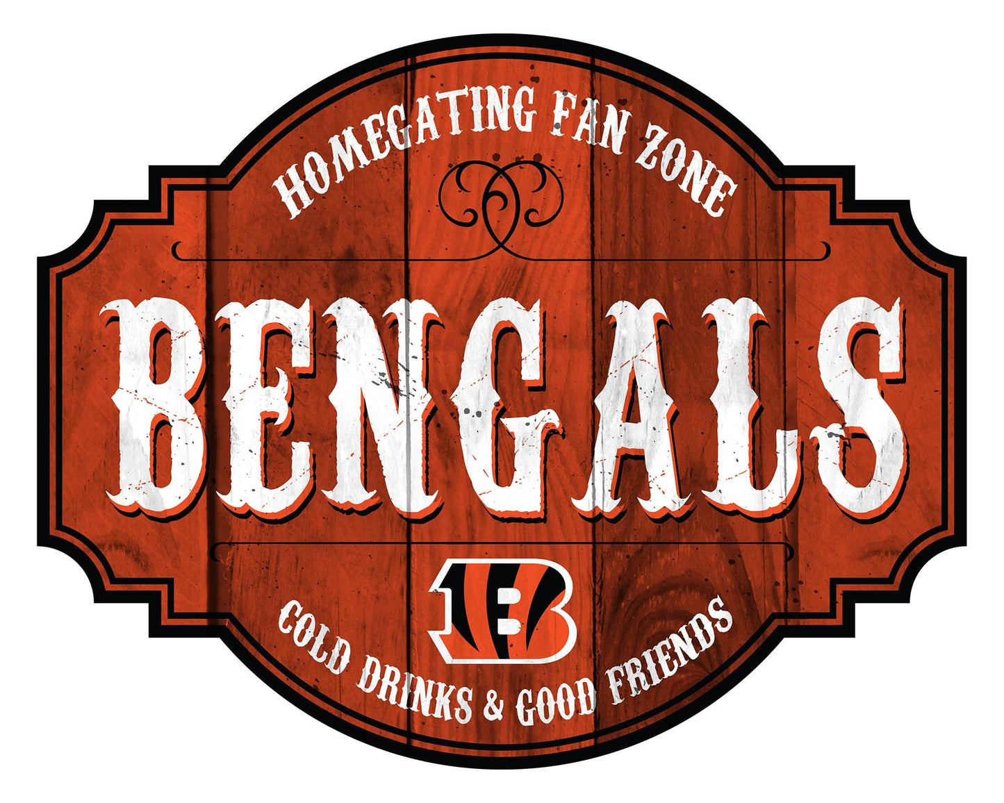 Cincinnati Bengals Wood Sign 12 Inch Homegating Tavern - ToylandEU