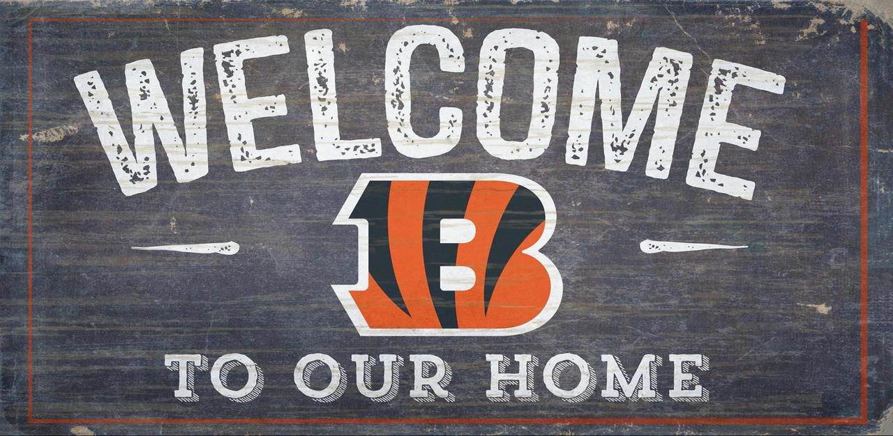 Cincinnati Bengals Wood Sign 12x6 Welcome To Our Home Design - ToylandEU