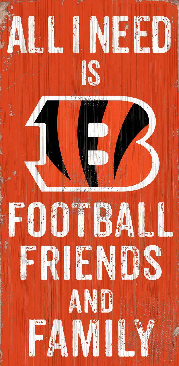 Cincinnati Bengals Wood Sign 6x12 Football Friends Family - ToylandEU