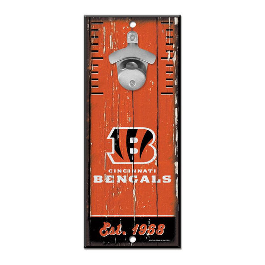 Cincinnati Bengals Wood Sign Bottle Opener 5x11 Retro - ToylandEU