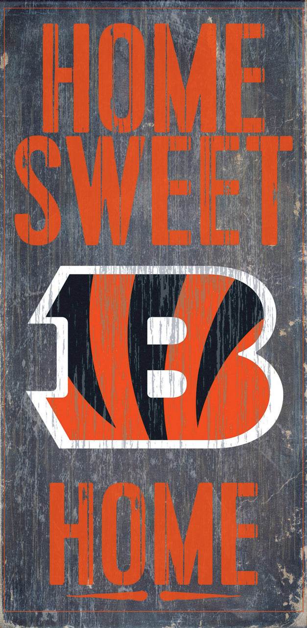 Cincinnati Bengals Wood Sign Home Sweet Home 12x6 Wall Decor - ToylandEU