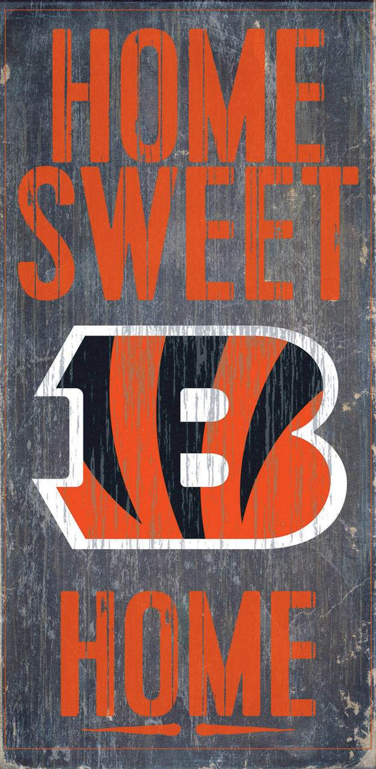 Cincinnati Bengals Wood Sign Home Sweet Home 12x6 Wall Decor - ToylandEU