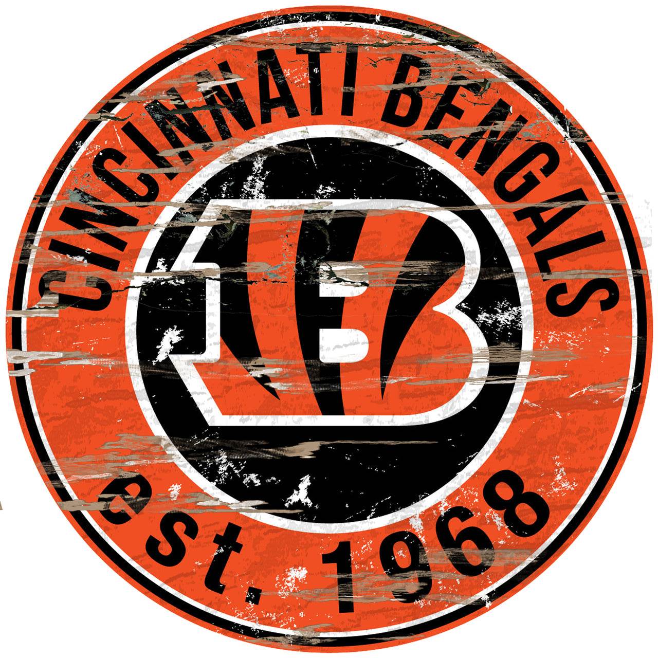 Cincinnati Bengals Wood Sign Round 24 Inch Special Order - ToylandEU